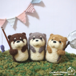 受注制作（カワウソ）羊毛フェルト 羊毛フェルト アトリエクラウン