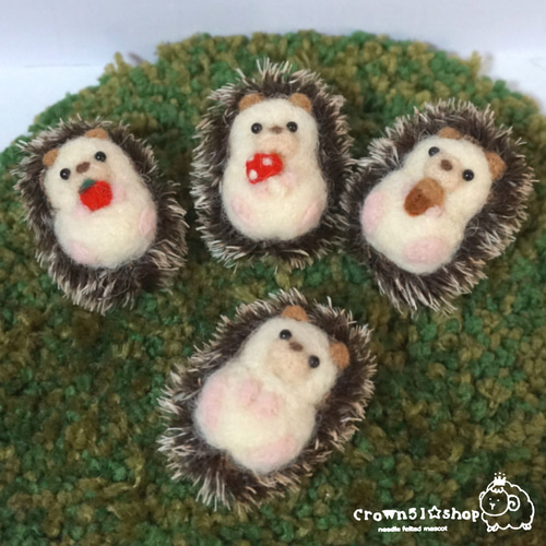 受注制作（ハリネズミ）羊毛フェルト 羊毛フェルト アトリエクラウン