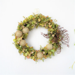 【在庫処分】ボタニカル な 小花 の リース オータムカラー アーティフィシャルフラワー 2枚目の画像