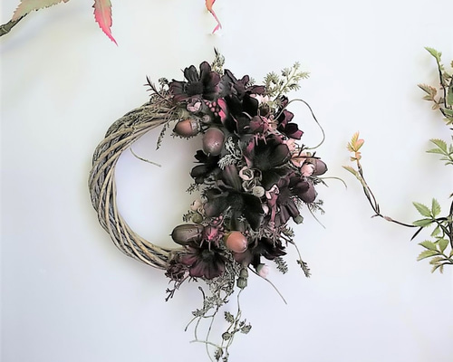 ワークショップに展示♡チョコレート色のダリアのリース ワークショップに展示♡チョコレート色のダリアのリース ダリヤ on X