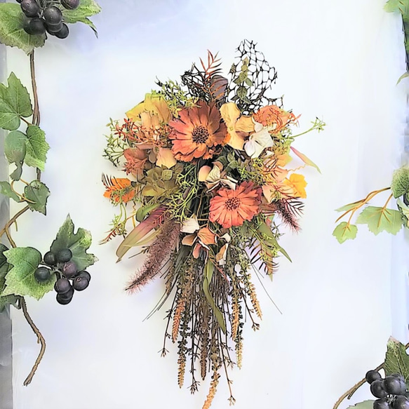 ドライフラワー 風 の スワッグ アーティフィシャルフラワー スワッグ