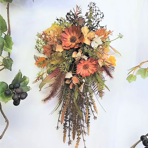 ドライフラワー 風 の スワッグ アーティフィシャルフラワー スワッグ