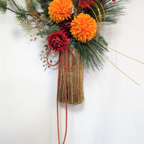 お正月飾り タッセルスワッグ 83（金茶）アーティフィシャルフラワー