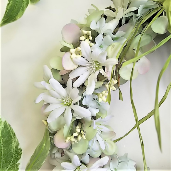 シャビーカラー の 小花 リース アーティフィシャルフラワー 4枚目の画像
