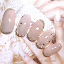 miii.nail＊シンプル/オフィスネイル/ブライダル/シースルー/ヌーディー/付け爪/ネイルチップ 1枚目の画像