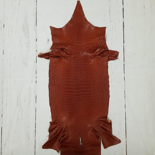 ワニ革 クロコ 半艶マット コニャック No.C001499 その他素材