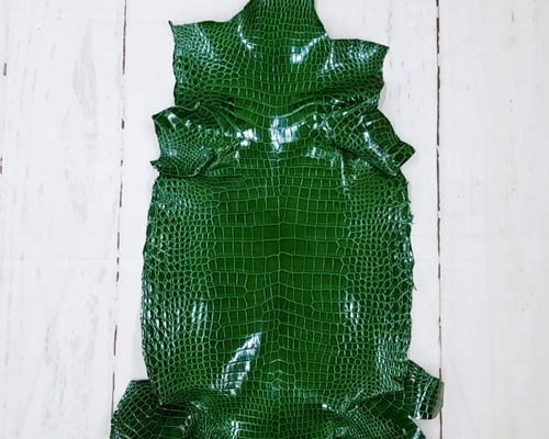 ワニ革 クロコ グレージング(艶) ウォーターメロン No.C002027 その他