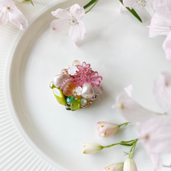 桜！ヴィンテージピンク　春色ブローチ『sakura』 1枚目の画像