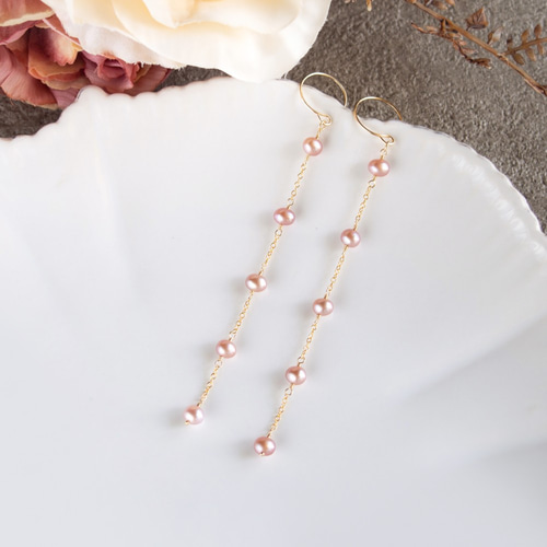 14kgf パール　ロングピアス 14kgf パール ロングピアス