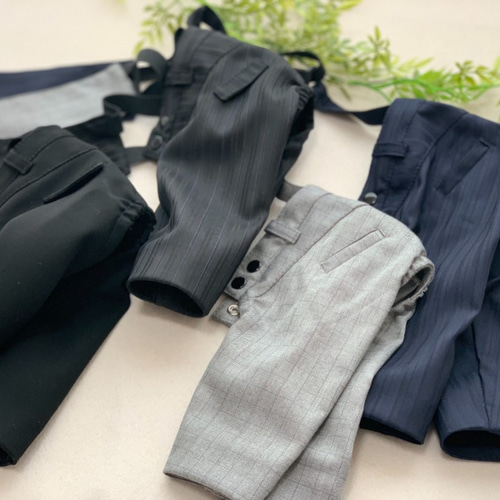 ☆SALE中☆【スーツパンツ】フラップポケットタイプ 黒ストライプ S