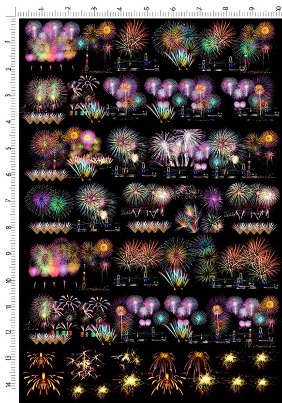 レジン封入シートHANA.01.関激!!花火大会 両面花火 1枚目の画像