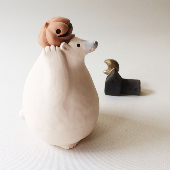 [受注制作]SHIROKUMA TSUBO（素焼きのシロクマ　花器）☆オプション　プレゼント　２個セット☆ 8枚目の画像