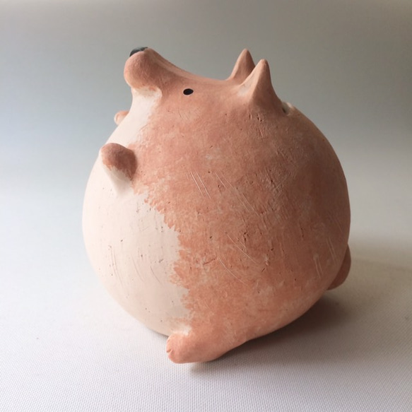 [受注制作]WAN-BANK　No.1（素焼きの茶柴犬　貯金箱） 3枚目の画像