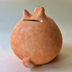 [受注制作]WAN-BANK　No.1（素焼きの茶柴犬　貯金箱） 4枚目の画像