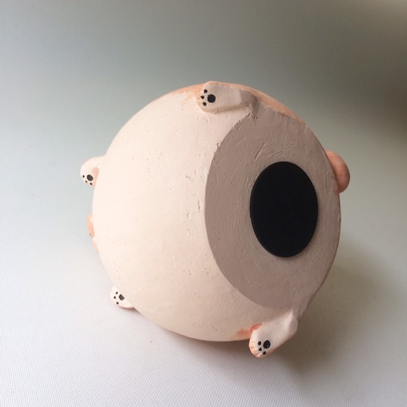 [受注制作]WAN-BANK　No.1（素焼きの茶柴犬　貯金箱） 5枚目の画像