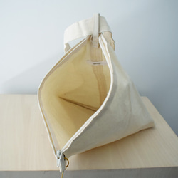 パラフィン加工 ミニ三角バッグ：グレー 10枚目の画像