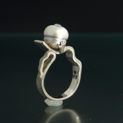 妖怪ジュエリー 妖怪指輪 『 一反木綿 』 K10WG*南洋真珠*ダイヤモンド