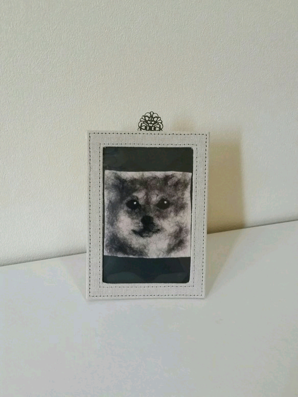 【送料無料】　羊毛アート　柴犬 3枚目の画像