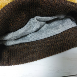 『冬支度ハンドメイド２０２１』4枚はぎニット帽（赤系）キッズ用（50~54cm） 4枚目の画像
