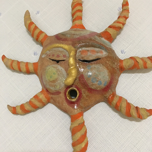 太陽の歌声 /陶器/陶芸/陶芸作家/造形作家/太陽/壁掛け 立体