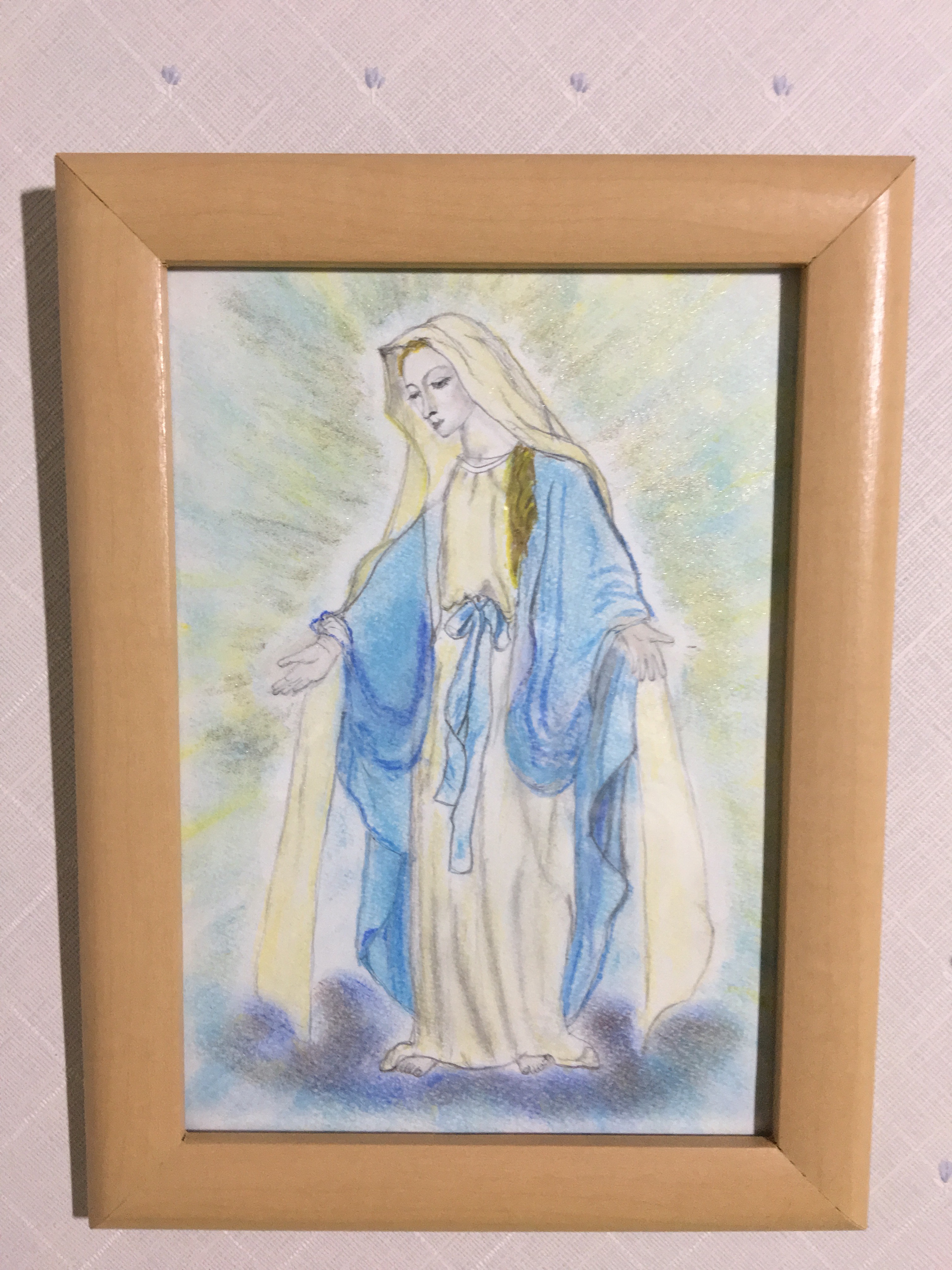 色鉛筆・パステル画「追憶のキネマ」