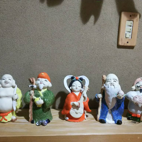 陶芸「しあわせ福運ぶ 七福神」 立体・オブジェ 宇宙玉手箱 通販