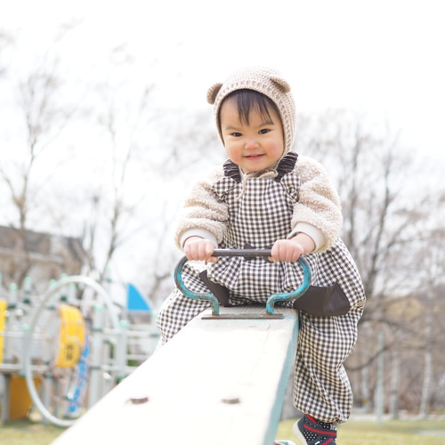 くまさんのプレイウェア お砂場着 作業着 スモック エプロン ベビー服 
