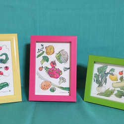 『 ドラゴンフルーツ・野菜・ハーブ 』のポストカード 水彩画 3枚目の画像
