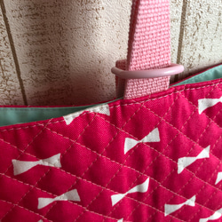 リボン ピンク×ピンク♡レッスンバッグ＆上履き袋 4枚目の画像