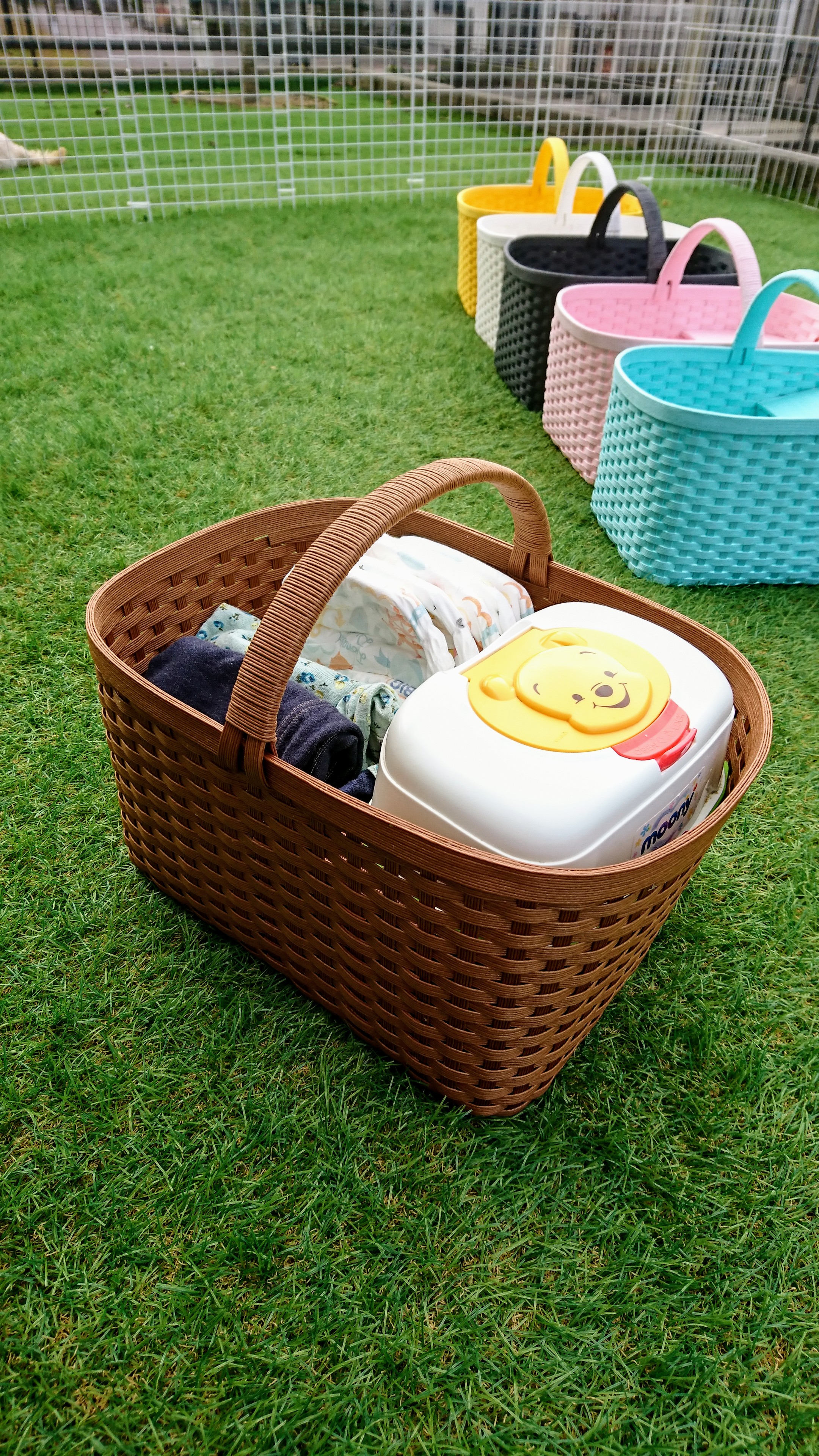 受注制作】☆babyバスケット☆ベビー用品収納かご フリーボックス