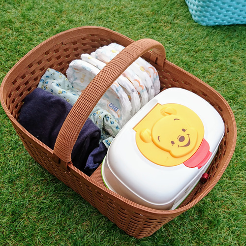 受注制作】☆babyバスケット☆ベビー用品収納かご フリーボックス