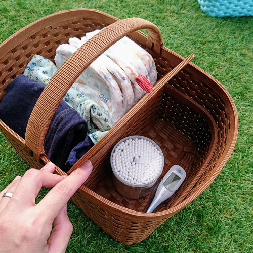 受注制作】☆babyバスケット☆ベビー用品収納かご フリーボックス