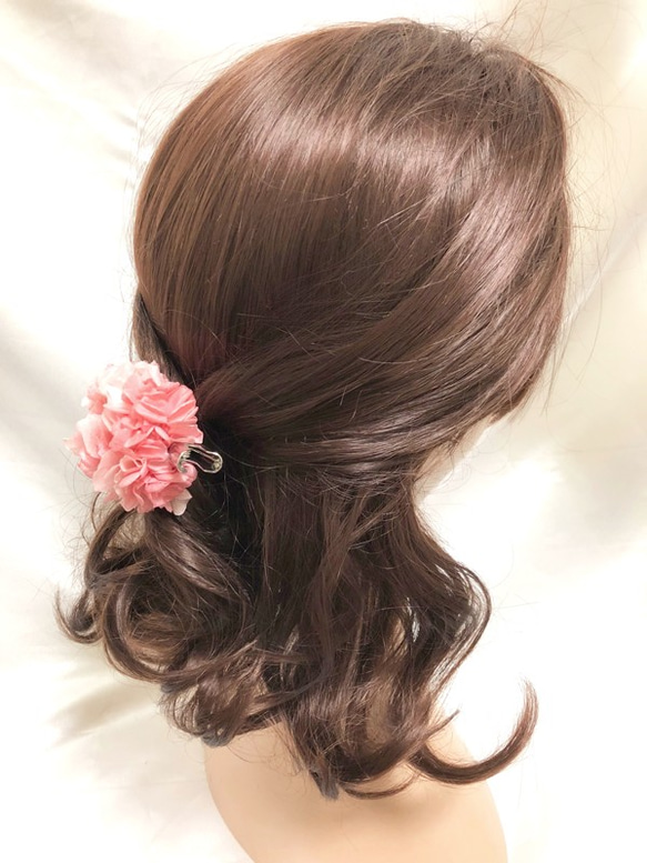 【プリザーブドフラワー/ヘアアクセサリーシリーズ/本当の紫陽花の髪飾りミニサイズ】 2枚目の画像