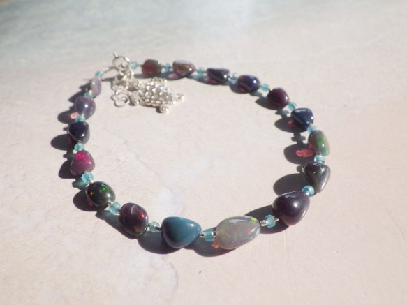 *sv925* Black Opal Lagoon Bracelet☆ホヌ 9枚目の画像