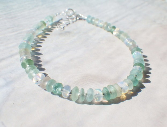 Ocean Romanglass Bracelet *sv925*　アジャスター 6枚目の画像