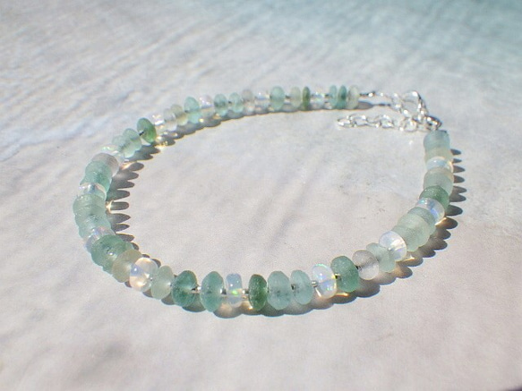 Ocean Romanglass Bracelet *sv925*　アジャスター 7枚目の画像