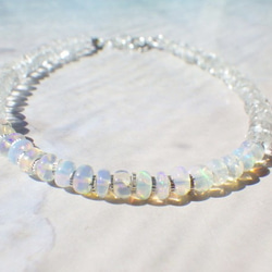 *sv925* Opal＆Crystal Bracelet　プレシャスオパール☆虹 2枚目の画像