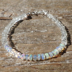 *sv925* Opal＆Crystal Bracelet　プレシャスオパール☆虹 5枚目の画像