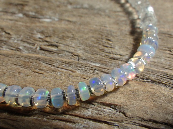 *sv925* Opal＆Crystal Bracelet　プレシャスオパール☆虹 7枚目の画像