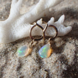 *14kgf*Ethiopian Opal Stud Earrings エチオピア産プレシャスオパール14kgfスタッド 7枚目の画像