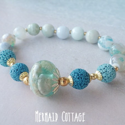 再販☆Sandy Beach＊Essential Oil Diffuser Bracelet☆蓄光 1枚目の画像