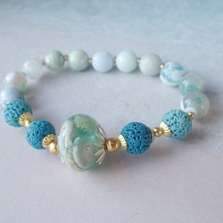 再販☆Sandy Beach＊Essential Oil Diffuser Bracelet☆蓄光 4枚目の画像