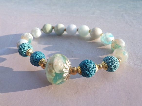 再販☆Sandy Beach＊Essential Oil Diffuser Bracelet☆蓄光 7枚目の画像