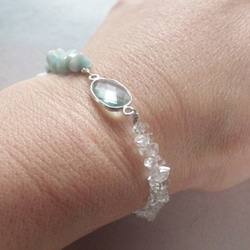 *sv925*Larimar&Herkimer Beach Bracelet 7枚目の画像