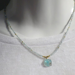 *14kgf*Raw Apataite Ocean Necklace＊アパタイト原石のビーチネックレス 6枚目の画像