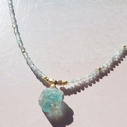 *14kgf*Raw Apataite Ocean Necklace＊アパタイト原石のビーチネックレス 10枚目の画像