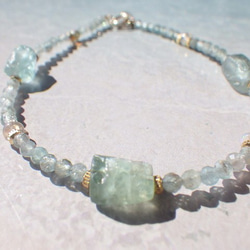 *14kgf*Raw Apatite Beach Bracelet☆アパタイト原石のビーチブレスレット 2枚目の画像