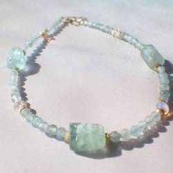 *14kgf*Raw Apatite Beach Bracelet☆アパタイト原石のビーチブレスレット 4枚目の画像