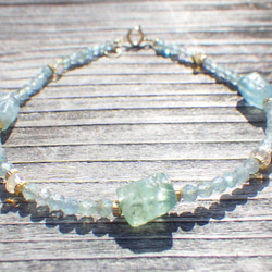 *14kgf*Raw Apatite Beach Bracelet☆アパタイト原石のビーチブレスレット 5枚目の画像