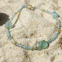 *14kgf*Raw Apatite Beach Bracelet☆アパタイト原石のビーチブレスレット 6枚目の画像